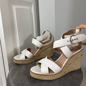 Banana Republic White Espadrille Wedges